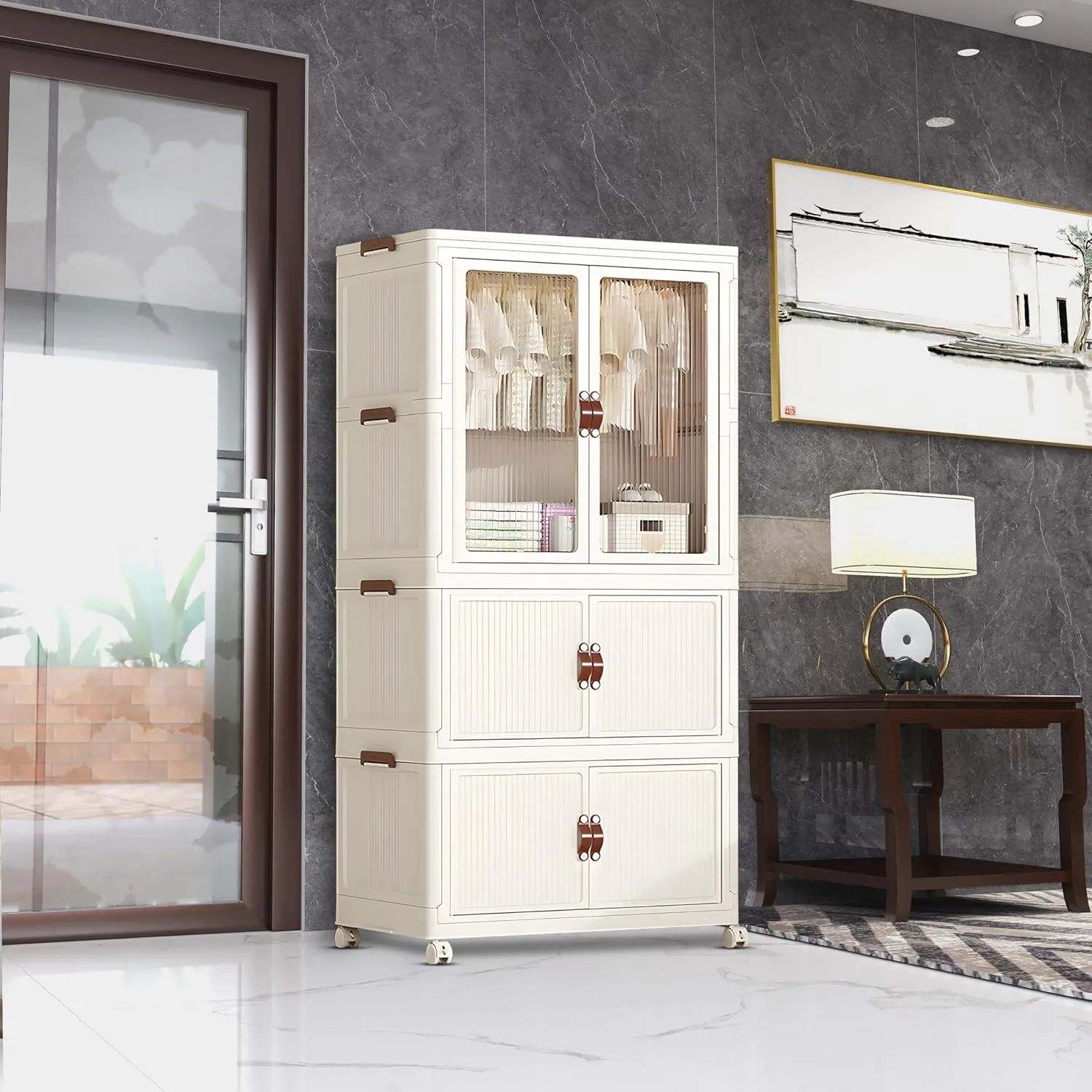 Movable Foldable Plastic Cupboard for Storage Plastic Wardrobe for Clothes | Drawer Storage
Cabinet for Home Organizer
