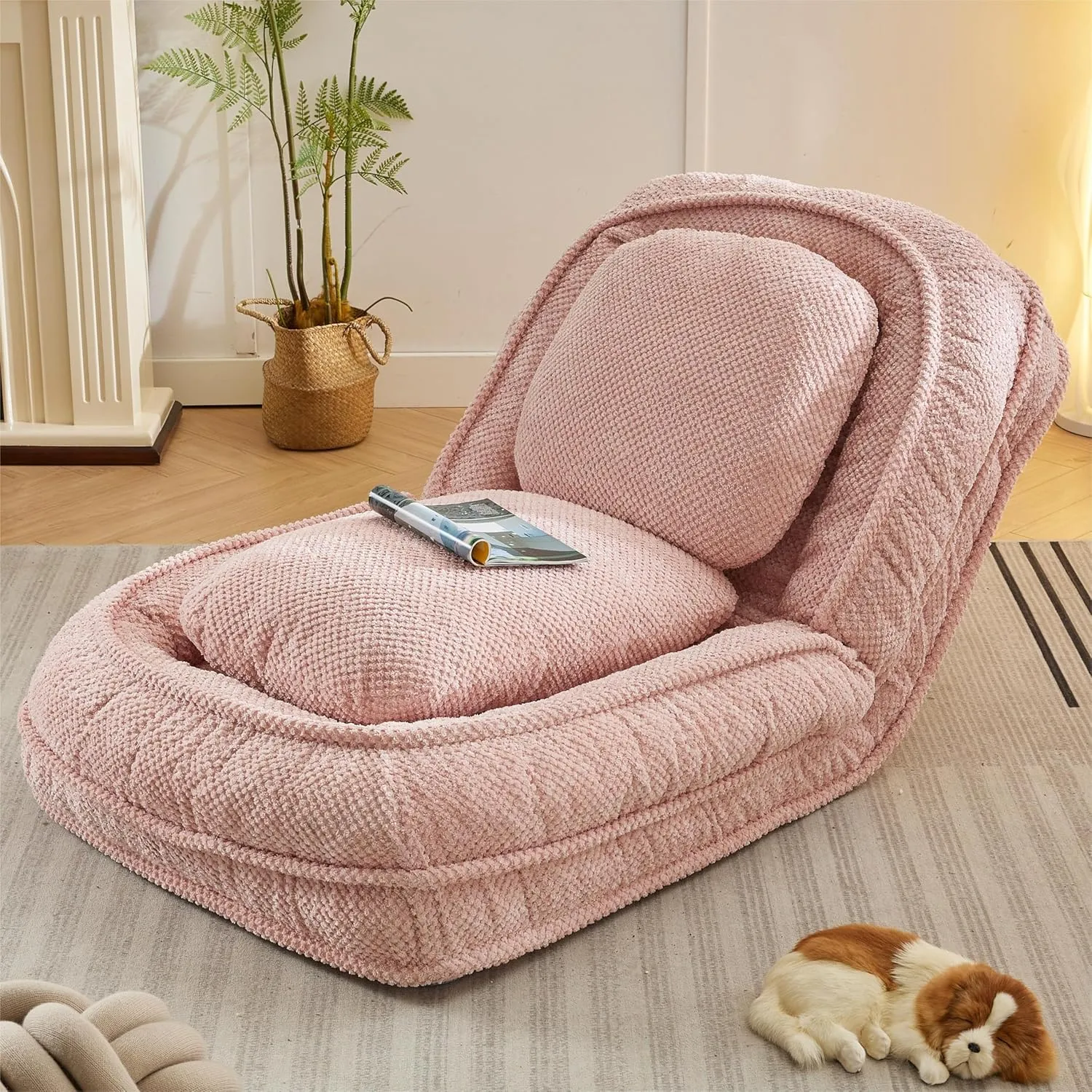 Human Dog Bed, Human Size Dog Bed with 2 Pillows, 5 Adjustable Position