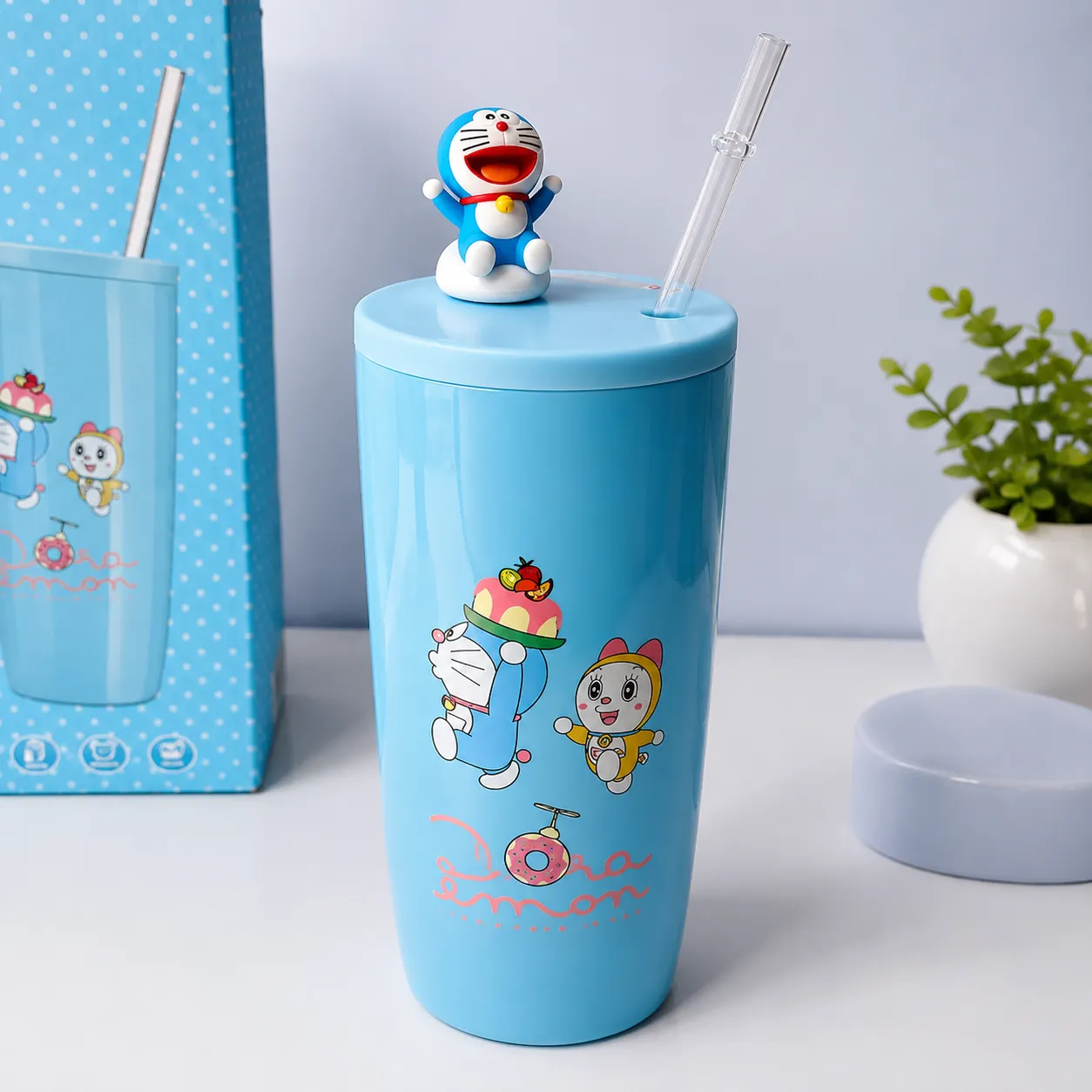 Cute Cartoon Straw Sipper Cup