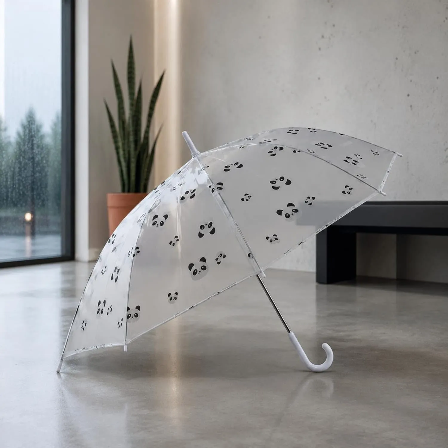 Cute Transparent Panda Print Umbrella