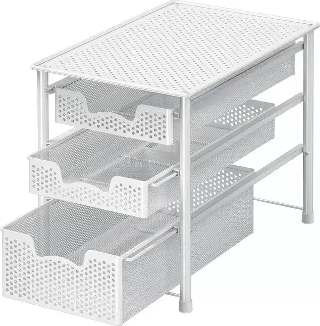 Three Tier Sliding Basket Pantry Organizer