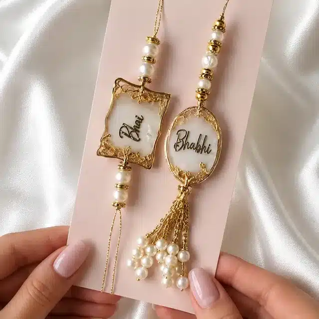 Elegant Pearl Rakhi Gift Set