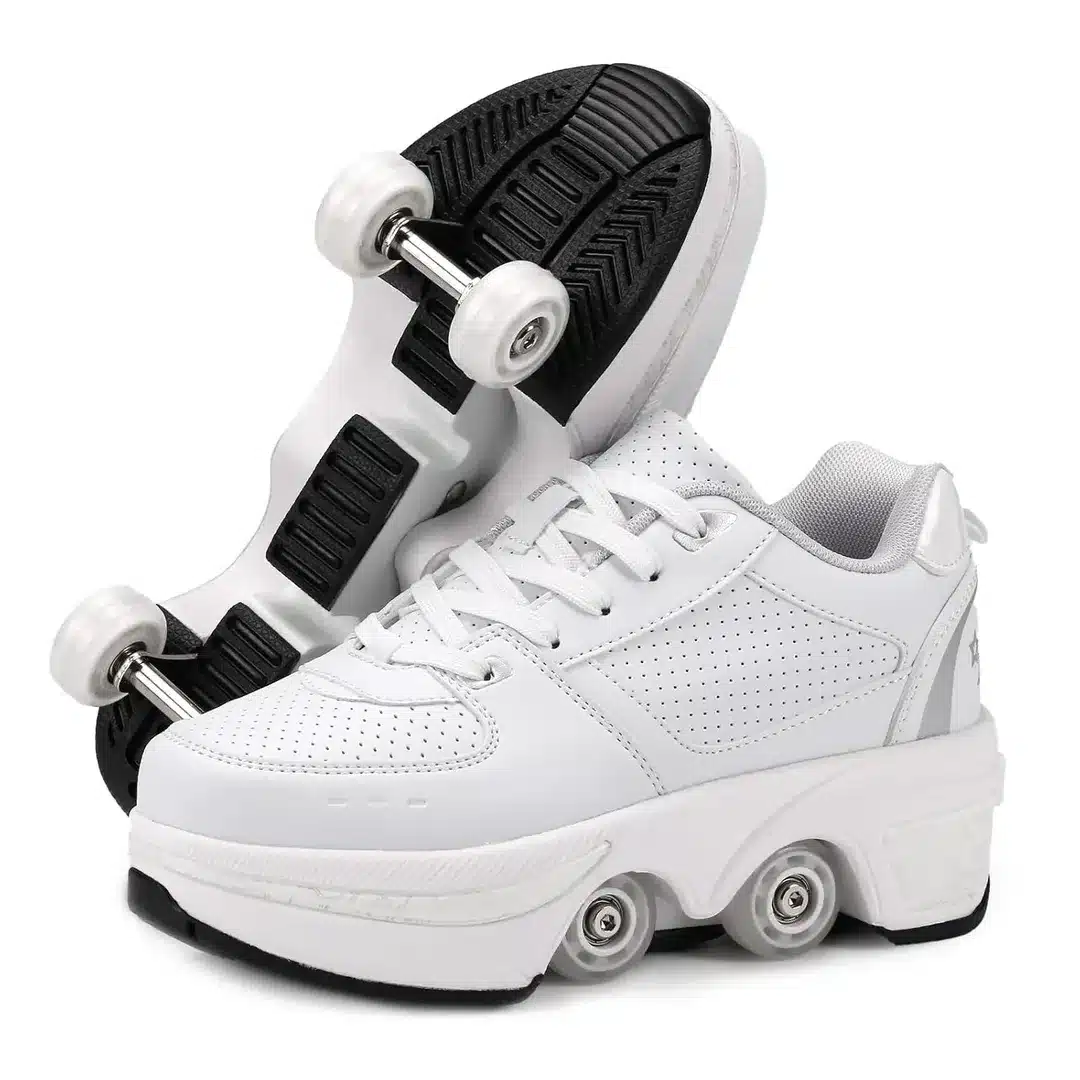 Retractable Double Wheel Roller Skating Shoes