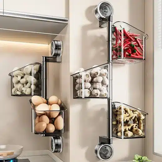 Wall Mounted Rotating Kitchen Storage Organizer
