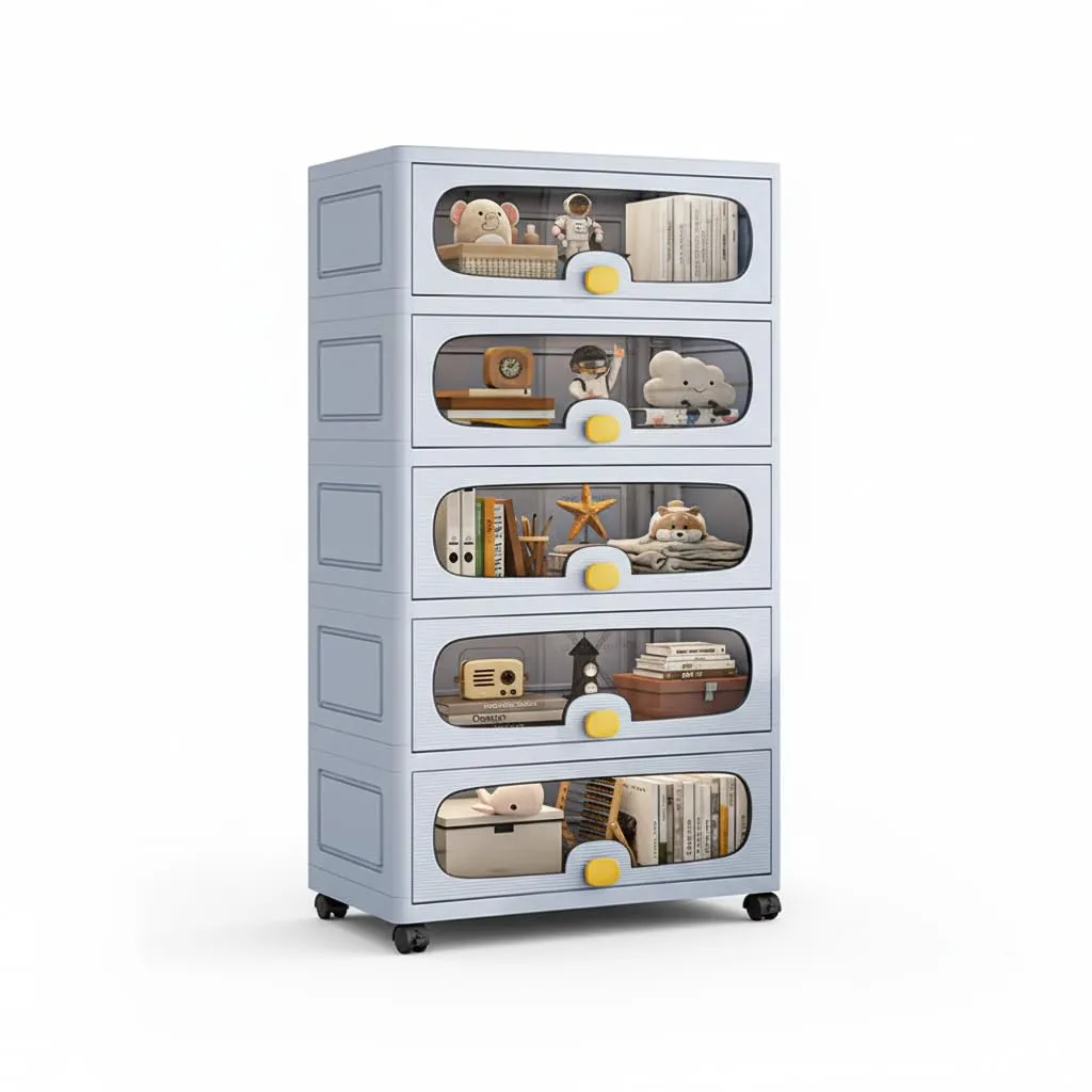 5-Tier Rolling Storage Cabinet